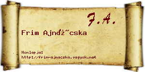 Frim Ajnácska névjegykártya